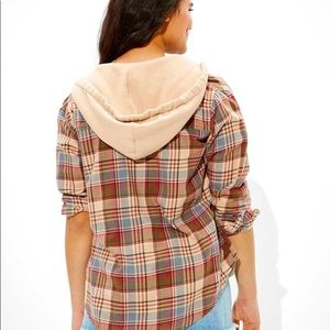 American Eagle Oversized Hooded Flannel